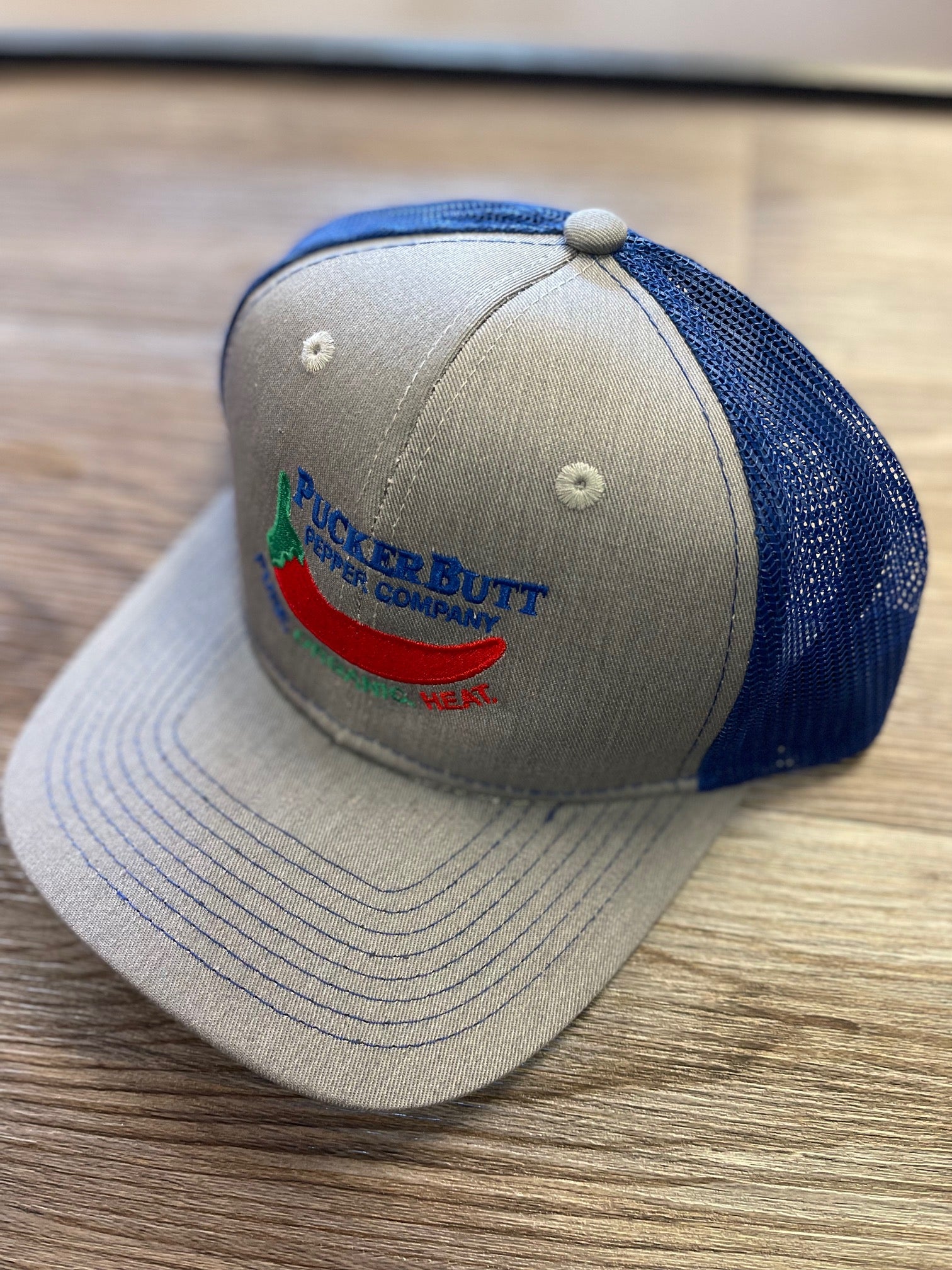 Blue/Grey Puckerbutt Snapback Hat
