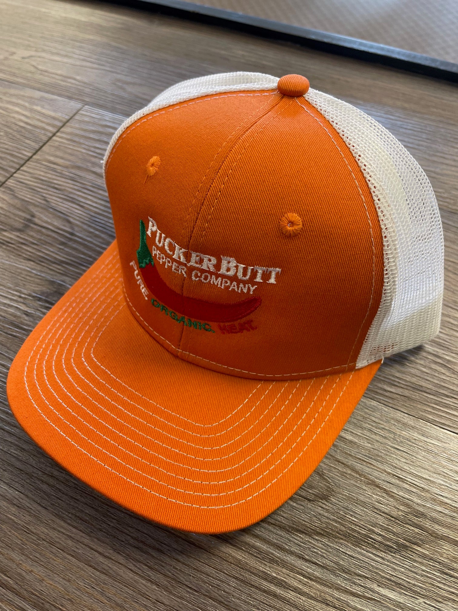 Orange/White Puckerbutt Snapback Hat